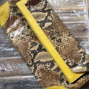 Faux Snakeskin Fold over clutch